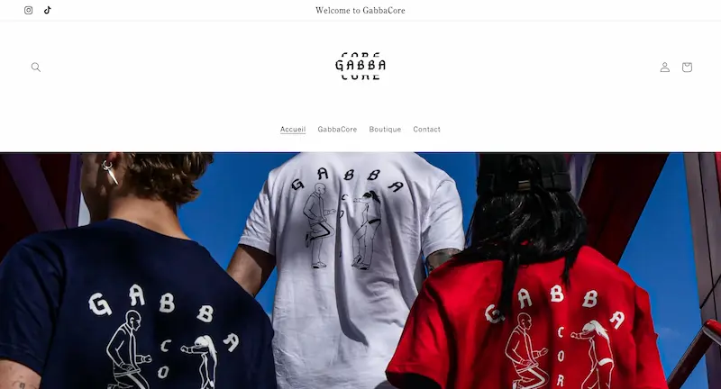 Interface design for GABBACORE - Shopify / Liquid / JS project